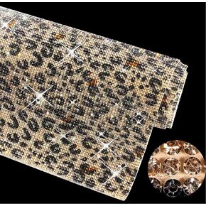 Taipoilbow 12000pcs الفهد طباعة حجر الراين ملصقات بلينغ الماس ملصق 2 مم حجر الراين ورقة ذاتية اللصق ملصقات كريستال للفنون الحرف هدية سيارة الديكور جوهرة ملصقات (9.4 بوصة × 7.9 بوصة) in Kuwait