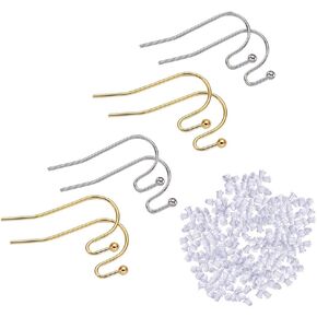 قرط Sopplea 200 قطعة من Platinum French Hook Ball Dot Earwire مقاس 22×11 مم مصنوع من خامة قرط متدلي خالٍ من الرصاص والكادميوم والنيكل in Kuwait