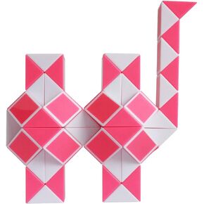 Mipartebo Magic Snake Cube Twist Puzzle 72 Wedges Large Size Twist Fidget Snake Toys Gift Party Favors for Kids Adults Teens Pink
