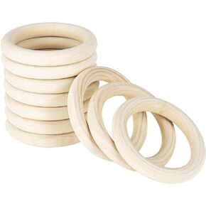 20 PCS 100mm Unfinished Wooden Rings for Craft, 4 inch Diameter Nature Solid Wood Rings for DIY Crafts Without Paint, Macrame Wooden Rings for Ring Pendant and Connectors Jewelry Making