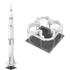منصة إطلاق لـ Lego NASA Apollo Saturn V 21309 & 92176 مجموعة بناء نموذج علوم الصواريخ للفضاء الخارجي، مكعبات بناء نموذج مشروع إبداعي (53 قطعة) in Kuwait