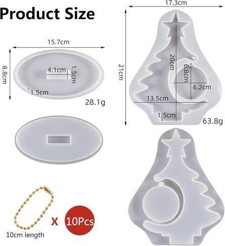 Voaesdk كبير إطار صورة شجرة عيد الميلاد قوالب السيليكون الراتنج إطار الصورة عرض قوالب الايبوكسي مع حامل DIY بها بنفسك عيد الميلاد زخرفة الحرف الجدول هدايا ديكور المنزل in Kuwait