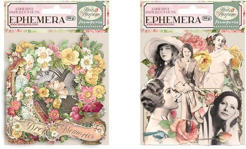 Stamperia International Rose Parfum Bundle: Cardstock Ephemera Adhesive Paper Cut Outs DFLCT09 + Cardstock Ephemera Adhesive Paper Cut Outs DFLCT10 in Kuwait