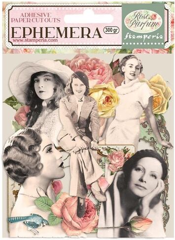 Stamperia International Rose Parfum Bundle: Cardstock Ephemera Adhesive Paper Cut Outs DFLCT09 + Cardstock Ephemera Adhesive Paper Cut Outs DFLCT10 in Kuwait