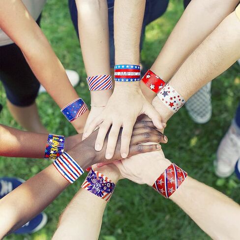 JoFAN 48 قطعة أساور صفعة الرابع من يوليو ألعاب للأطفال والأولاد والبنات ديكورات الرابع من يوليو وإكسسوارات الديكور والهدايا in Kuwait