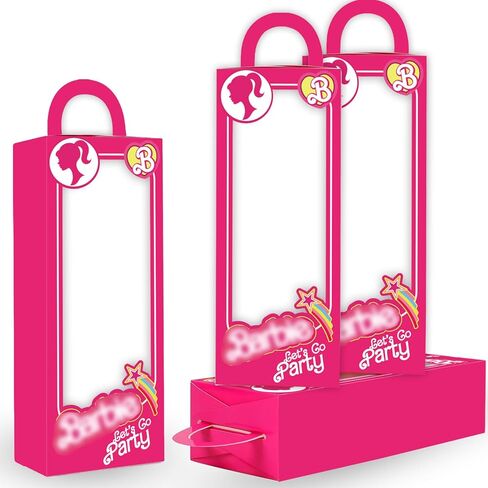 HYOUNINGF 16Pack Barbies Party Favor Boxes Barbies Gift Box Goodie Bags for Girls Birthday Barbies Photo Booth Candy Treat Boxes for Pink Birthday Barbies Party Decorations Supplies in Kuwait