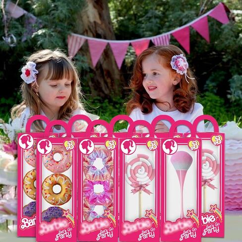 HYOUNINGF 16Pack Barbies Party Favor Boxes Barbies Gift Box Goodie Bags for Girls Birthday Barbies Photo Booth Candy Treat Boxes for Pink Birthday Barbies Party Decorations Supplies in Kuwait