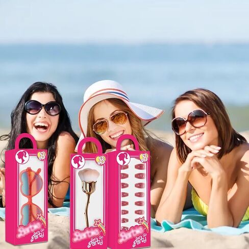 HYOUNINGF 16Pack Barbies Party Favor Boxes Barbies Gift Box Goodie Bags for Girls Birthday Barbies Photo Booth Candy Treat Boxes for Pink Birthday Barbies Party Decorations Supplies in Kuwait