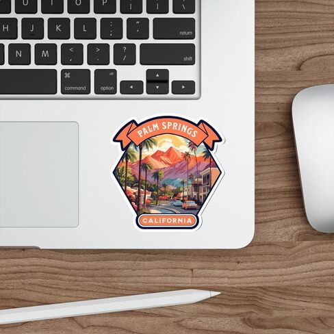 Palm Springs Sticker California Travel Nature Decal Vinyl Small Waterproof for Water Bottle Mug Passport Book Scrapbook Notebook Laptop Tumbler Skateboard Computer Phone Size 4" Funny Gift in Saudi Arabia