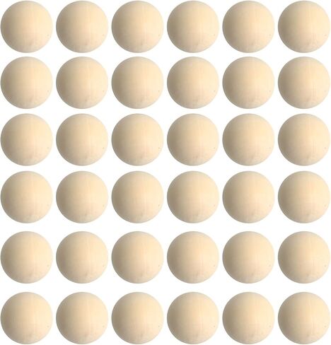 كرات خشبية مستديرة 2.54 سم من بوبوك، 60 عبوة كرات خشبية غير مكتملة، خشب البتولا الناعم، كرات حرفية مستديرة طبيعية لمشروعات DIY والفنون واللوازم الحرفية in Kuwait