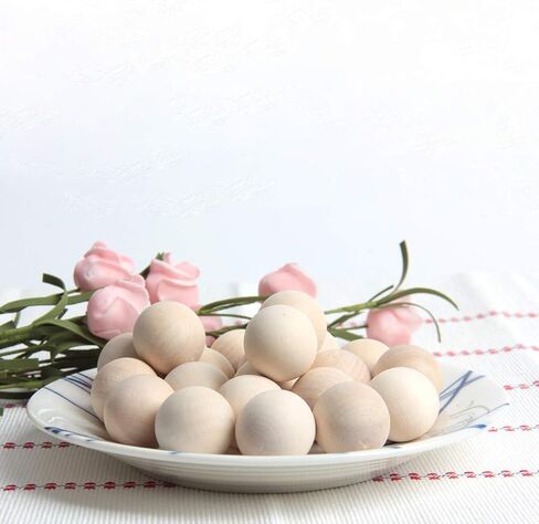 كرات خشبية مستديرة 2.54 سم من بوبوك، 60 عبوة كرات خشبية غير مكتملة، خشب البتولا الناعم، كرات حرفية مستديرة طبيعية لمشروعات DIY والفنون واللوازم الحرفية in Kuwait