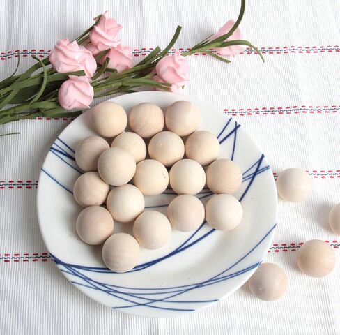 كرات خشبية مستديرة 2.54 سم من بوبوك، 60 عبوة كرات خشبية غير مكتملة، خشب البتولا الناعم، كرات حرفية مستديرة طبيعية لمشروعات DIY والفنون واللوازم الحرفية in Kuwait