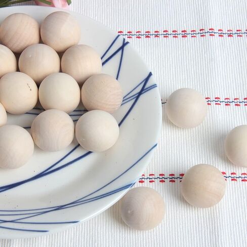 كرات خشبية مستديرة 2.54 سم من بوبوك، 60 عبوة كرات خشبية غير مكتملة، خشب البتولا الناعم، كرات حرفية مستديرة طبيعية لمشروعات DIY والفنون واللوازم الحرفية in Kuwait