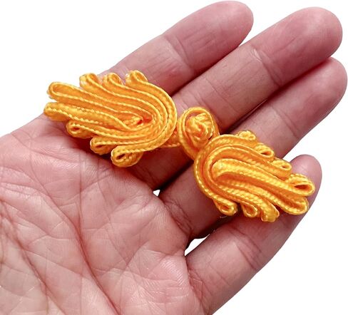 PEPPERLONELY 10 Pairs Chinese Closure Buttons, Cheongsam Knot Frog Buttons Closure Sewing Buttons Fasteners, 2.75 x .75 Inches, Beige in Saudi Arabia