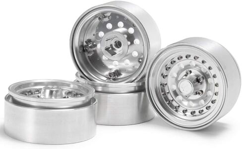 Que-T 1.9 بوصة حزمة من 4 إطارات عجلات معدنية من سبيكة معدنية لـ 1/10 RC Crawler SCX10 90046 D90 Trx4 (أسود) in Saudi Arabia