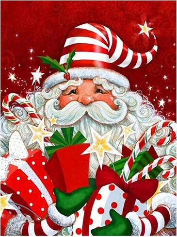 MXJSUA Christmas Diamond Painting Kits, 5D Christmas Diamond Painting Kits for Adults, DIY Santa Claus Diamond Painting Kit with Diamonds & Tools, Diamond Art Painting Kits for Home Decor 12 x 16 inch in Saudi Arabia
