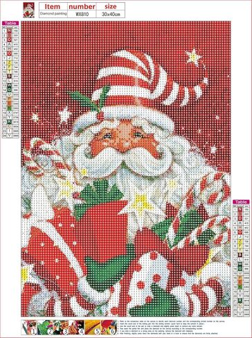 MXJSUA Christmas Diamond Painting Kits, 5D Christmas Diamond Painting Kits for Adults, DIY Santa Claus Diamond Painting Kit with Diamonds & Tools, Diamond Art Painting Kits for Home Decor 12 x 16 inch in Saudi Arabia