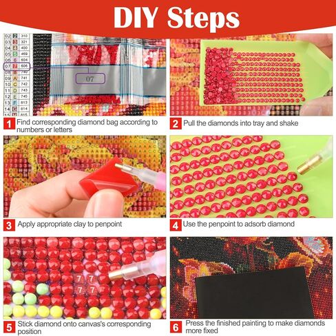 MXJSUA Christmas Diamond Painting Kits, 5D Christmas Diamond Painting Kits for Adults, DIY Santa Claus Diamond Painting Kit with Diamonds & Tools, Diamond Art Painting Kits for Home Decor 12 x 16 inch in Saudi Arabia