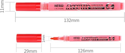 ELakiss Acrylic Paint Pens - 12 Colours Acrylic for Rock Painting, Ceramic, Porcelain, Glass, Stones, Pebbles, Fabric, Wood & DIY Mug Design(0.7mm Tip) in Kuwait