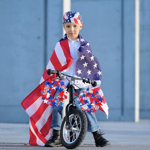 Winlyn 12 Sets 4th of July Craft Kits Patriotic Crafts DIY Patriotic Wreath Signs Ornaments Decorations Art Sets Red White Blue Star USA Flag Pinwheel Foam Stickers Arts and Crafts for Kids Activities in Saudi Arabia