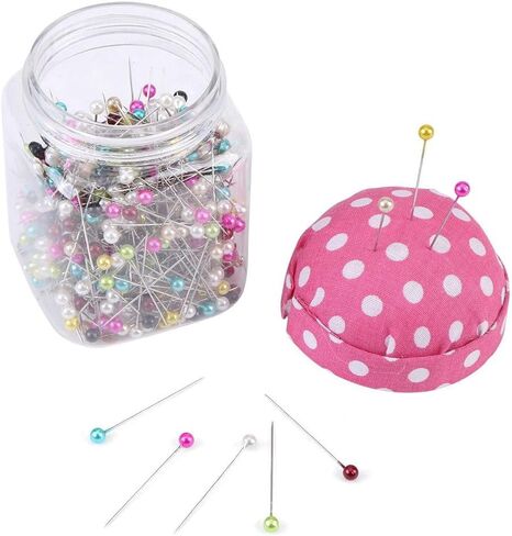 500Pcs Pearl Needles Quilting Pins Packed in Fabric Covered Pin Cushion Bottle Wedding Decorating Tool Sewing Crafts in Saudi Arabia