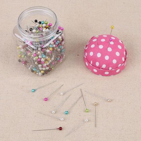 500Pcs Pearl Needles Quilting Pins Packed in Fabric Covered Pin Cushion Bottle Wedding Decorating Tool Sewing Crafts in Saudi Arabia