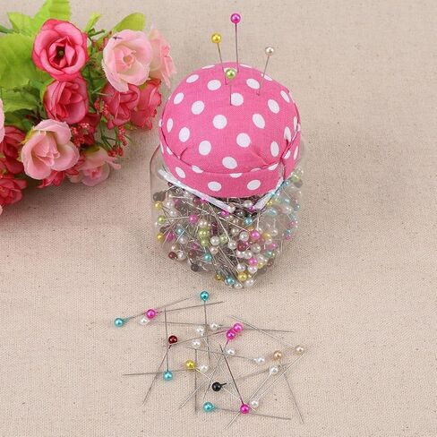 500Pcs Pearl Needles Quilting Pins Packed in Fabric Covered Pin Cushion Bottle Wedding Decorating Tool Sewing Crafts in Saudi Arabia