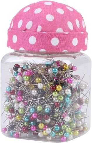 500Pcs Pearl Needles Quilting Pins Packed in Fabric Covered Pin Cushion Bottle Wedding Decorating Tool Sewing Crafts in Saudi Arabia