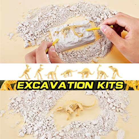12 Pack: Dinosaur Excavation Kits for Kids, Dino Dig Kits, 3D Dig a Dinosaur Fossil and Figure Sets, Bulk Science Education Toys for Paleontology Archaeology STEM Learning Kids Activity Party Favors in Saudi Arabia