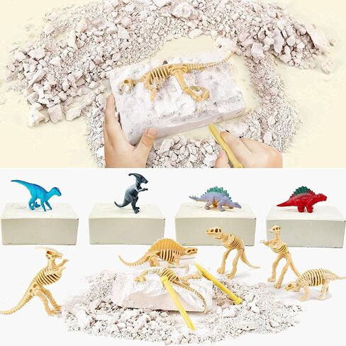 12 Pack: Dinosaur Excavation Kits for Kids, Dino Dig Kits, 3D Dig a Dinosaur Fossil and Figure Sets, Bulk Science Education Toys for Paleontology Archaeology STEM Learning Kids Activity Party Favors in Saudi Arabia