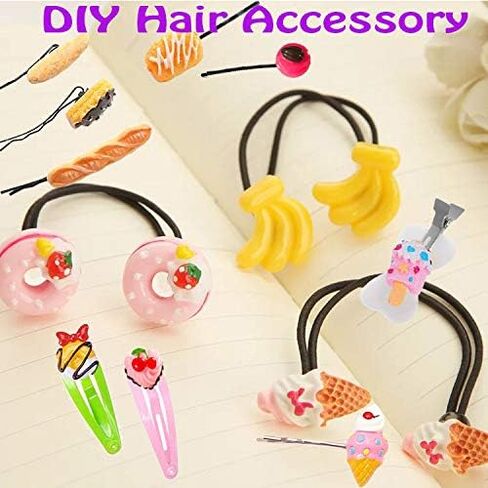 20 pcs Mix Lot 3D Slime Charm Slices Dessert Cake Ice Cream Bread Donut Cookie Candy Resin Flatback Bead Button for DIY Scrapbooking Embellishment, Phonecase Hair Clip Jewelry Craft Accessory (20) in Kuwait