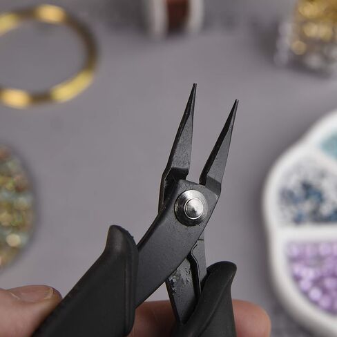 The Beadsmith Hi-Tech Round Nose Pliers, 5.5 inches (140mm) with high Carbon Steel Head, Black Comfort Grip Handle with Spring, Tool for Jewelry Making, Electronics or Micro Mechanics in Saudi Arabia