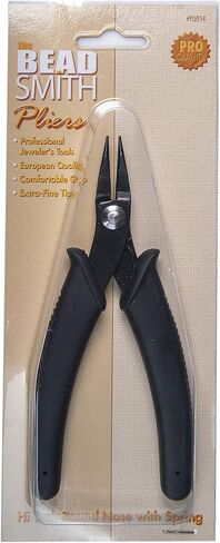The Beadsmith Hi-Tech Round Nose Pliers, 5.5 inches (140mm) with high Carbon Steel Head, Black Comfort Grip Handle with Spring, Tool for Jewelry Making, Electronics or Micro Mechanics in Saudi Arabia