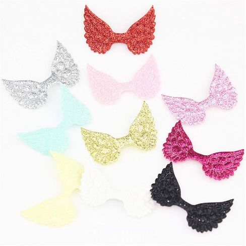 30 Pack Angel Wings Appliques Sew on Patches Trim for Hair Accessories Cake Topper Scrapbook Dollies Embellishment DIY Craft Supplies (Aqua) in Kuwait