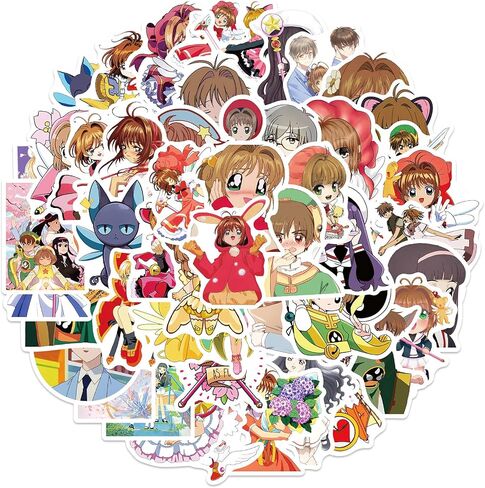 ملصق N&S Cardcaptor Sakura 50 قطعة مناسب لأجهزة الكمبيوتر المحمولة، والدراجات النارية، والسيارات، والهواتف، والبيانو، والقيثارات، وألواح التزلج، والخوذ، والأكواب، والدراجات، وأجهزة الكمبيوتر المحمولة، وملصقات الأطفال العصرية والمراهقين والبالغين. in Kuwait