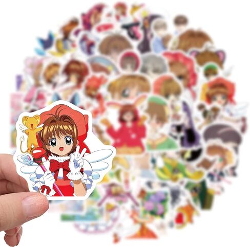 ملصق N&S Cardcaptor Sakura 50 قطعة مناسب لأجهزة الكمبيوتر المحمولة، والدراجات النارية، والسيارات، والهواتف، والبيانو، والقيثارات، وألواح التزلج، والخوذ، والأكواب، والدراجات، وأجهزة الكمبيوتر المحمولة، وملصقات الأطفال العصرية والمراهقين والبالغين. in Kuwait