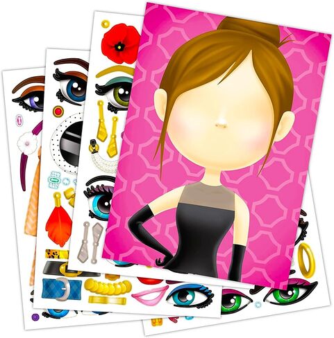 مجموعة كتب ملصقات وجه للبنات والأطفال الصغار - 3 كتب ملصقات فاخرة للوجه تتميز بتصاميم الأميرة والحيوانات الأليفة من ديفا فاشون، أكثر من 90 وجه و750 ملصق (مجموعة أنشطة ملصق الوجه) in Kuwait