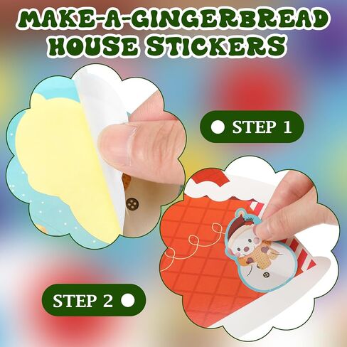 Yinder 36 Pcs Christmas Crafts for Kids Make a Gingerbread House Scene Sticker Funny Gingerbread Stickers Build Your Own Christmas Crafts for DIY Christmas Party Classroom Art Activity Favors in Saudi Arabia