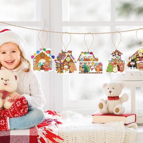 Yinder 36 Pcs Christmas Crafts for Kids Make a Gingerbread House Scene Sticker Funny Gingerbread Stickers Build Your Own Christmas Crafts for DIY Christmas Party Classroom Art Activity Favors in Saudi Arabia