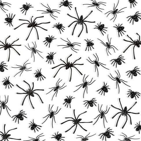 BAINFE 3 Sizes 150 Pieces Plastic Spiders Halloween Realistic Small Spiders Fake Tiny Spider for Halloween Party Decorations in Kuwait