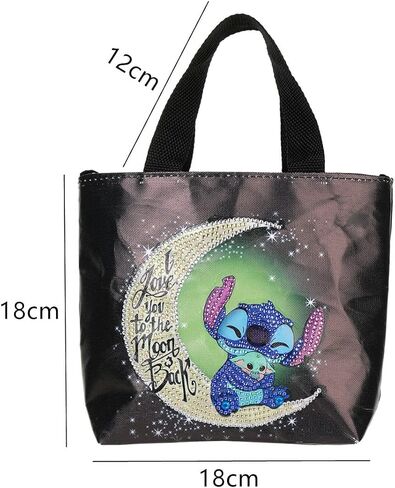 Stitch Diamond Painting Tote Bag,5D DIY Rhinestone Cross Stitch Shopping Bags Paint by Number Gems Art Craft Handmade Shoulder Bag Reusable Canvas Grocery Bag for Kids Adults Christmas Gift in Saudi Arabia