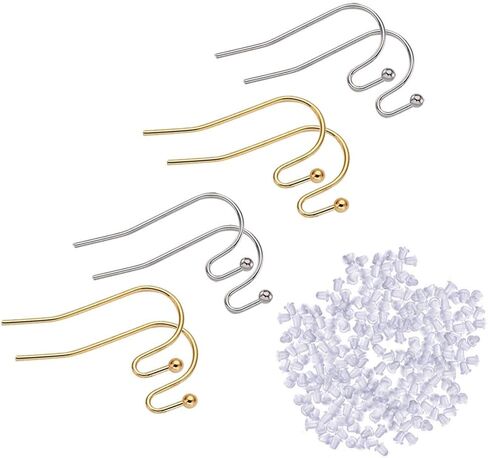 قرط Sopplea 200 قطعة من Platinum French Hook Ball Dot Earwire مقاس 22×11 مم مصنوع من خامة قرط متدلي خالٍ من الرصاص والكادميوم والنيكل in Kuwait