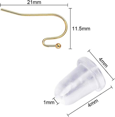 قرط Sopplea 200 قطعة من Platinum French Hook Ball Dot Earwire مقاس 22×11 مم مصنوع من خامة قرط متدلي خالٍ من الرصاص والكادميوم والنيكل in Kuwait