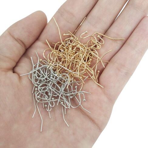 قرط Sopplea 200 قطعة من Platinum French Hook Ball Dot Earwire مقاس 22×11 مم مصنوع من خامة قرط متدلي خالٍ من الرصاص والكادميوم والنيكل in Kuwait