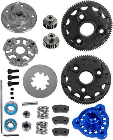 76T 48P Spur Gear with 25T 27T Pinions Gear & Slipper Clutch Upgrades Part for 1/10 Slash Rustler Stampede Bandit 2WD VXL,76T Spur Gear,Navy Blue in Saudi Arabia