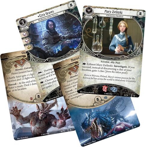 Fantasy flight Games Arkham Horror The Card Game Machinations Through Time Expansion - Unravel A Chronological Conundrum! Lovecraftian Cooperative LCG, Ages 14+, 1-4 Players, 1-2 Hr Playtime, Made in Saudi Arabia