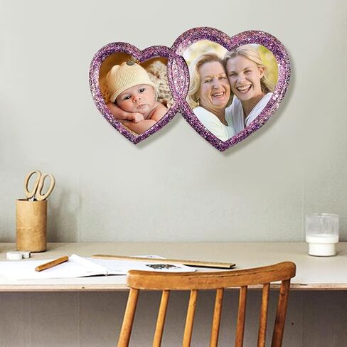 Voyyphixa Photo Frame Resin Mold Double Heart Shaped, Picture Frame Silicone Molds, DIY Personalized Photo Frame Epoxy Resin Mold for DIY Crafts, Valentine Wedding Home Decor (Double Heart Shaped) in Kuwait