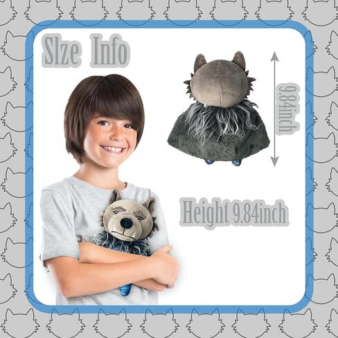 دمية ذئب بليد من ليوكون، دمية ذئب ميرش محشوة من القطيفة، هدية لرجل الذئب 9 انش لعمر 15 سنة فما فوق in Kuwait