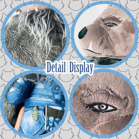 دمية ذئب بليد من ليوكون، دمية ذئب ميرش محشوة من القطيفة، هدية لرجل الذئب 9 انش لعمر 15 سنة فما فوق in Kuwait