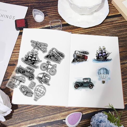 CRASPIRE Book Clear Rubber Stamps Graduation Quill Ink Coffee Vintage Transparent Silicone Stamp Seals for Invitation Journaling Card Making Handmade Photo Album Notebook Decor DIY Scrapbooking in Saudi Arabia